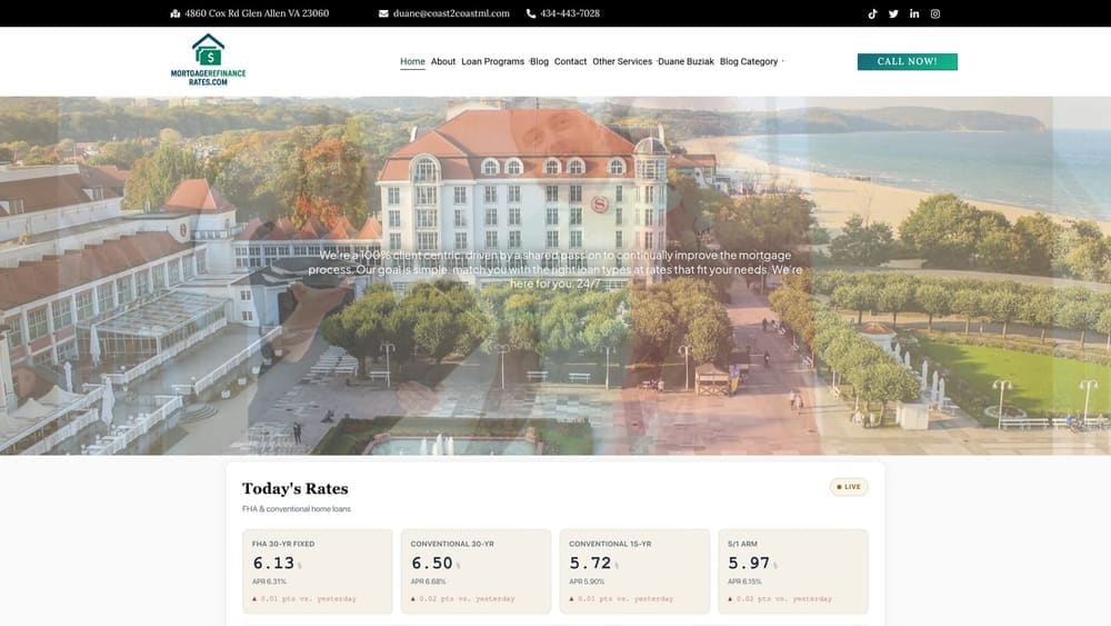 Screenshot of MortgageRefinanceRates.com website