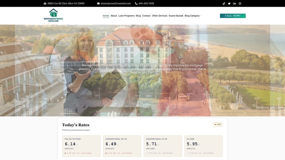 Screenshot of Loan Term Extension Refinance website