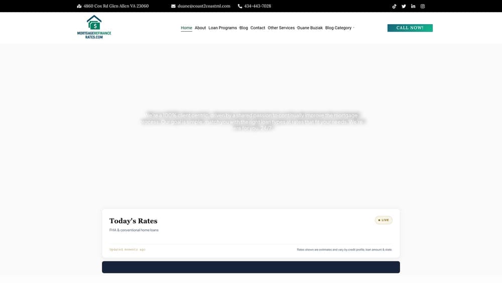Screenshot of MortgageRefinanceRates.com website