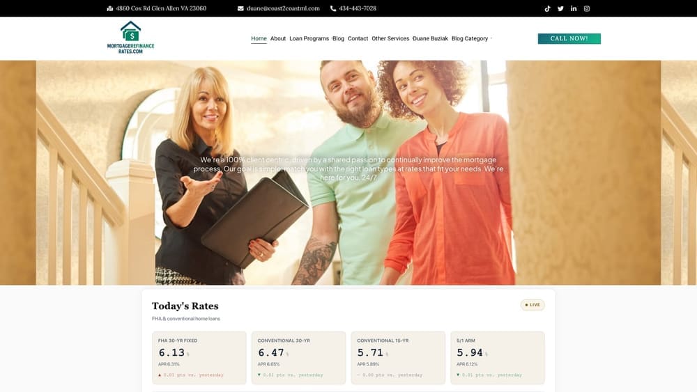 Screenshot of Cash-Out Refinance for Debt Consolidation website